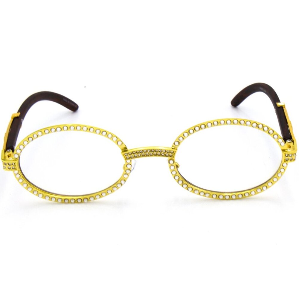 Men Sunglasses Hip Hop Style Gold Classic Clear Lens Woody Bufs Migos Lentes New